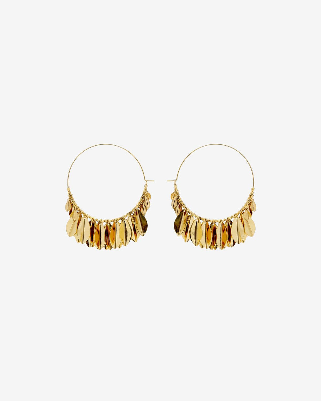 Metal Shiny Leaf Earrings