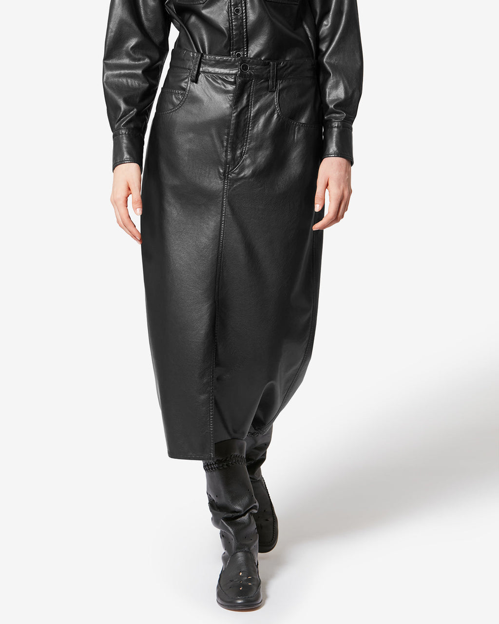NILAURIA FAUX-LEATHER SKIRT